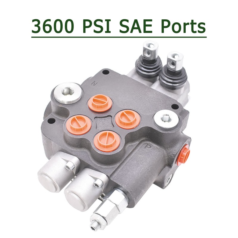 Timunr 2 Spool 21GPM Hydraulic Directional Control Valve, 3600PSI SAE