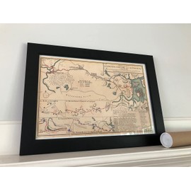 Battle Map of Lexington, Concord and the Battle Road; Fine Art Map Print depicting critical geography and events of Revolutionary War Battles