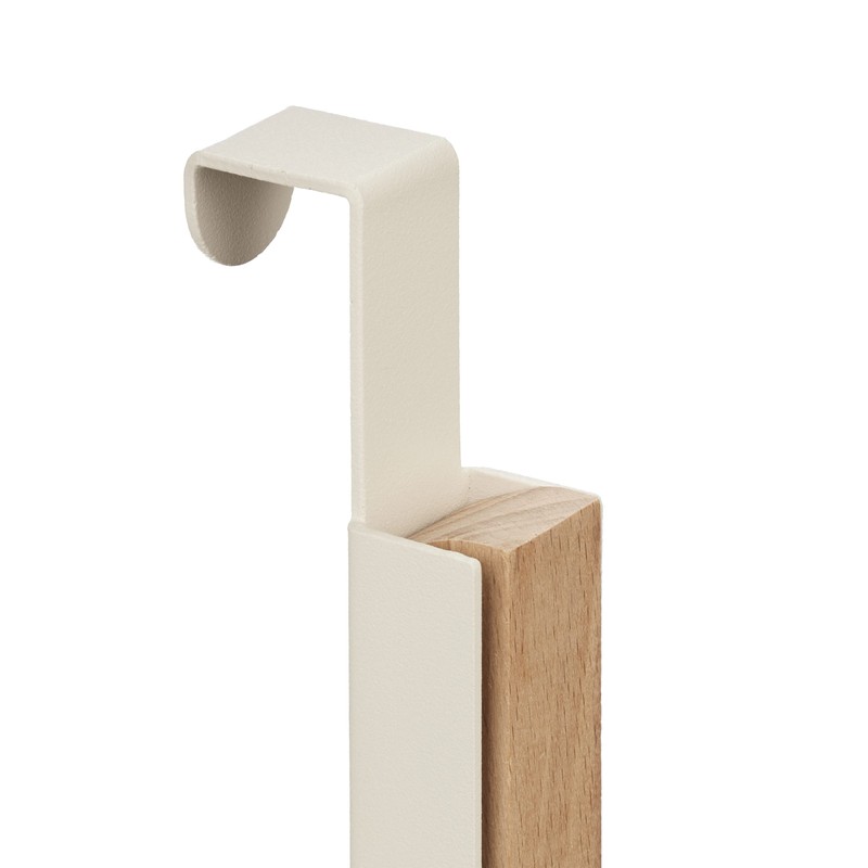 Relaxdays Folding Hook for 6 Hangers, Metal and Wood, Hooks