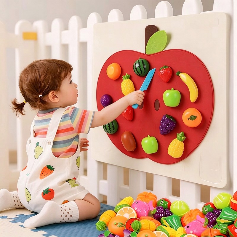 Baby Felt Board Play Food Toy Set for Pretend Kitchen