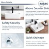 KDKSC Bathroom Vessel Sink 19"x15" Rectangular White Bathroom Sink with