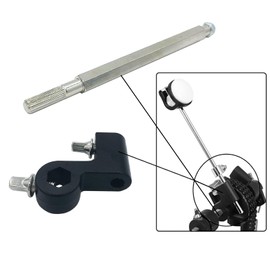 TUOREN Bass Drum Pedal Beater Holder Clip with Main Shaft Rod Replacement Parts for Kick Drum Pedal Double Chain Drive System