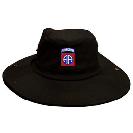 82nd Airborne Military 100% Cotton Military Boonie Bush Hiking Outdoor Hat Black
