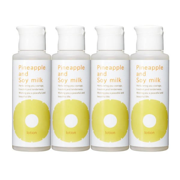 Suzuki Herb Research Institute Pineapple Soy Milk Lotion 3.4 fl oz (100 ml) 4 Bottles for 4 Months