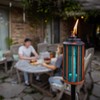TIKI 2-Pack Retro Stripe Glass Torches, 65-Inch Outdoor Decorative Torches
