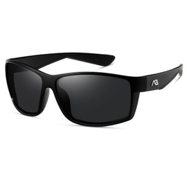 kimorn Polarized Leisure Sports Sunglasses for Men and Women Fishing Driving Running Cycling UV Protection (Black)