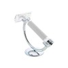 Razor/Shaving Stand with Solid Base by Edwin Jagger, Chrome, Crescent-Shaped