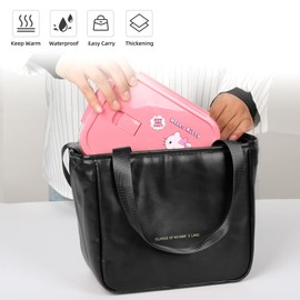 Chyley Lunch Box for Women,Insulated Lunch Bag for Adult Men,Small cute Lunch Tote Cooler Storage Bags for Work,Office,Picnic or Travel,Black