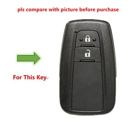 Otai Leather Car Smart Key Protector Case Cover Key Bag Key Ring for Toyota Camry Corolla Crown RAV4, black