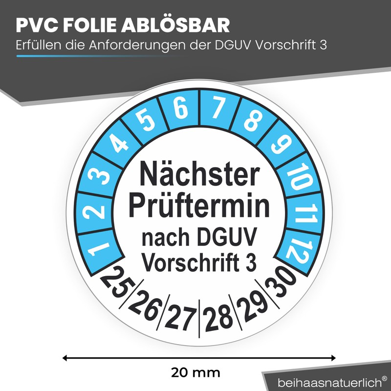 beihaasnatuerlich® Pack of 560 Test Badges "Next Test Date", 20