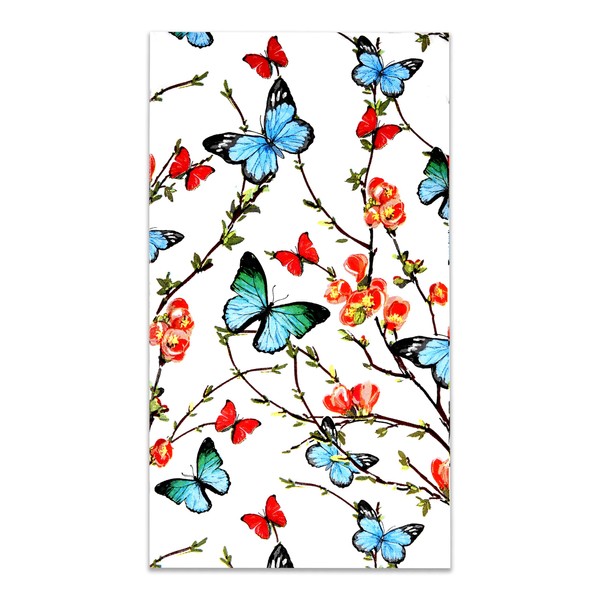 100 Butterfly Guest Napkins 3 Ply Disposable Paper Pack Spring Butterflies & Flowers Dinner Hand Napkin for Bathroom Wedding Holiday Anniversary Birthday Party Bridal & Baby Shower Decorative Towels