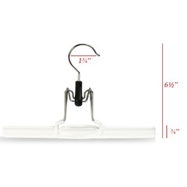 Mawa by Reston Lloyd Non-Slip Space-Saving Clothes Hanger with Clamp for Pants and Skirts, Style M/26, 1-Piece, White