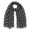 Basic Sense 10mm Polka Dot, Large Viscose Scarf, Black/White Dot