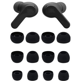 ALXCD Ear Tips Compatible with JBL Vibe Beam Headphones, 6 Pairs S/M/L Sizes Replacement Soft Silicone Earbuds Tips Eartips Ear Gel Tips, Compatible with JBL Vibe Beam, Black
