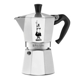 Bialetti Moka Stovetop Espresso Maker 4-Cup Made in Italy Silver Aluminum - New