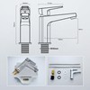 Florenta Brass Bathroom Tap, Single Lever Basin Mixer Tap with