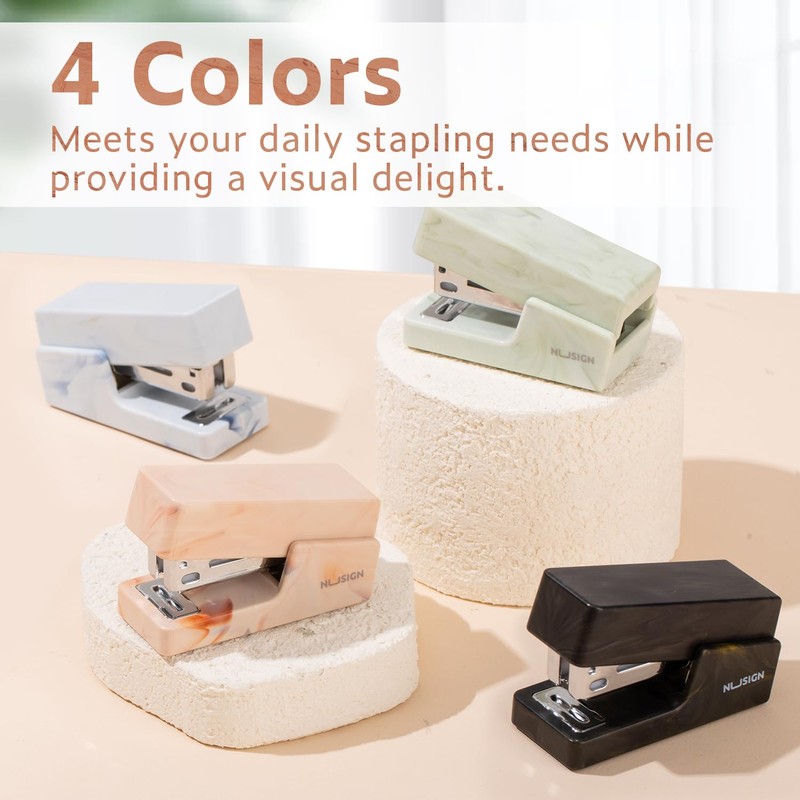 NUSIGN Mini Stapler with 830 Staples, Small Cute Desk Staplers,