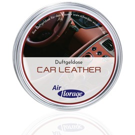 Florage Air Freshener "New Car/Leather" 50 Years of Experience as a German Fragrance Manufactory, Solid Gel Fragrance Tin, Fragrance Tree Alternative Up to 12 Weeks of Lasting Fragrance, Interior Car