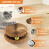 MAXTOOA Magnetic Reversible Cat Cardboard Scratcher Collapsible Interactive Cat Toy
