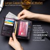 BULLCAPTAIN Men's Retro Leather Wallets with Large Capacity with RFID