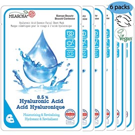 MEAROSA* Sheet maks 8.5% Hyaluronic Acid Essence Facial Sheet Masks Niacinamide, Vitamin E Facial Sheet Masks Sensitive skin Vegan Formula Hydrating & Nourishing Natural ingredients