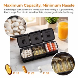 Extra Large Weekly Pill Organizer 3 Times a Day,AP PM 7 Day Pill Box