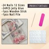 Jremg White French Tip Press on Nails Short Square Fake