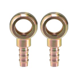 A ABSOPRO Universal Banjo Bolt 16mm ID 10mm OD Banjo Bolt Hose Barb Adapter Replacement for Motorcycle Car Metal Bronze Color (Set of 2)