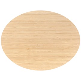 BambooMN Heavy Duty Premium Bamboo Oval Shaped Cutting and Serving Board - 17" x 13" x 0.75" - Grooved/Flat - 1 Piece