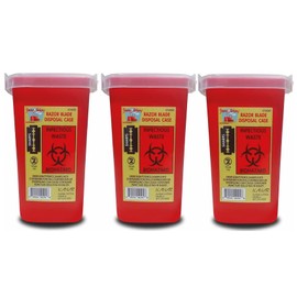 The Shave Factory Blade Dispenser, Sharps Container, Needle Disposal containers, Sharps Disposal Container, Razor Blade Disposal Container, for Home (Pack of 3)