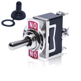 Podoy Momentary Switch Toggle Rocker (𝗢𝗡)-𝗢𝗳𝗳-(𝗢𝗡) Heavy Duty with Boot for 15A 125V SPDT 3 Position (ON)-Off-(ON) Spring Loaded Toggle Switch