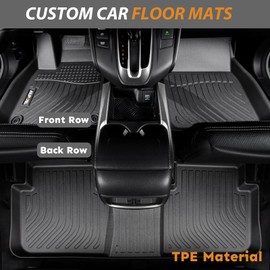 AIPOIL® Floor Mats & Cargo Liner Set for 2021-2025 Genesis GV80 All Weather Protection TPE Anti-Slip Automotive Full Set Custom Car Mats Accessories - Black