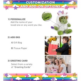 DolliBu Sitting Alligator Unicorn Plush Stuffed Animal Toy - Super Soft Alligatorcorn Dress Up with Removable Plush Unicorn Outfit, Cute Fantasy Wildlife Gift - 8 Inches