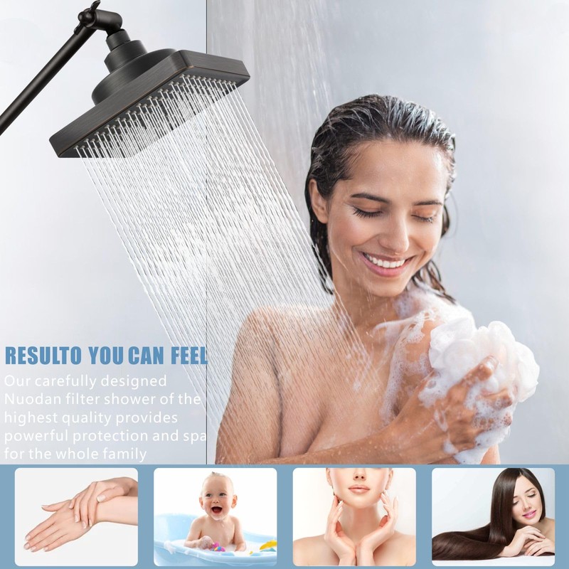 Nuodan High Pressure Rain Shower Head with Filtered - 6"