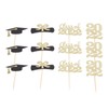 9Sets 2022 Graduation Cupcake Toppers Glitter Alphabet Numbers Diploma Bachelor
