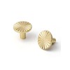 SORWDUERM 2 Pack Brushed Gold Cabinet Knobs Brass Kitchen Solid