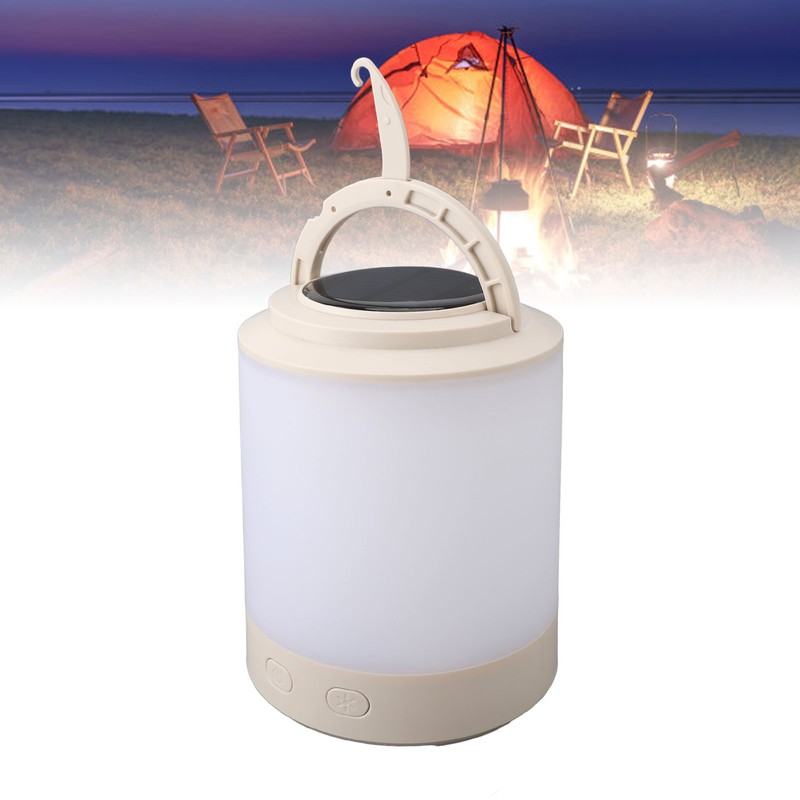 Solar Camping Lantern PP ABS Warm Light RGB Portable Hanging