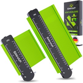 EMHAP Contour Gauge Large Lockable with Clamping Lever Extra Deep Set of 2 Contour Gauge with Lock Metal Professional Measuring Tool for Contours and Corners - Contour Gauge Contour Gauge Contour Guage