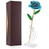 24k Gold Dipped Real Blue Rose 11-12 Inches Long with