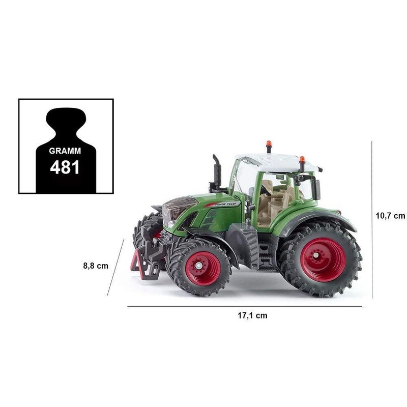 siku 3285, Fendt 724 Vario Tractor, 1:32, Metal/Plastic, Green, Ackermann