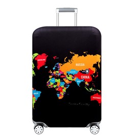 Tripnuo Elastic Travel Luggage Cover, World Map, XL, Scratch & Dirt Resistant, Fits 19''-32'' Suitcase, 4 Spinner Wheels, Zipper Closure