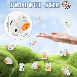 35 Pcs Mini Cow Figurines Mini Resin Cows Forest Animals Miniature Cows Animal Figurines Set Tiny Resin Animals Fairy Garden Accessories Micro Landscape Ornaments Kit