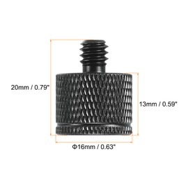 MECCANIXITY Mic Stand Adapter M6 Female to 1/4 Male Camera Screw Thread Adapter for Microphone Tripod Stand Black 2 Pack