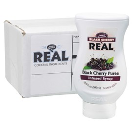 Black Cherry Reàl, Black Cherry Puree Infused Syrup, 16.9 FL OZ Squeezable Bottle (Pack of 1)