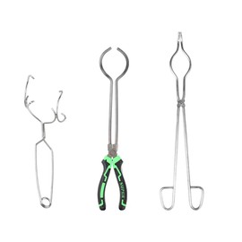 YIEPET Crucible Tong,Steel Gold Melting Furnace Holder Clamp,Small Melting Ceramic Crucible Dish Cup Whip Tongs Handle 2A