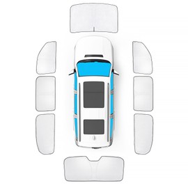 KMF 8pcs Thicken Sun Shades for Jeep Grand Wagoneer 2022-2025 2026 Accessories,Full Car Window Covers for Windshield Side Rear, UV Block and Blackout Privacy for Camping Outdoor