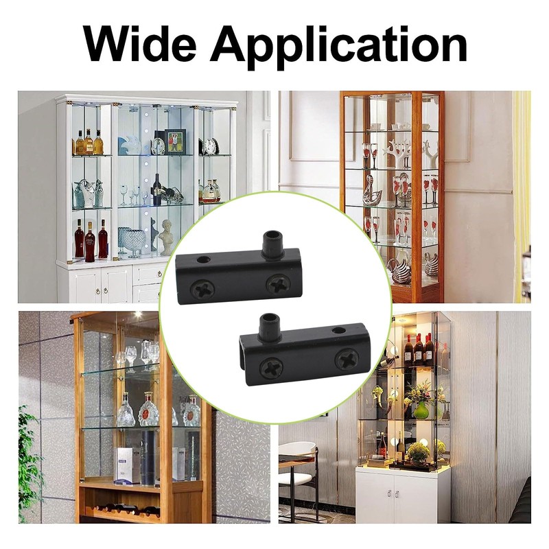 UFURMATE Glass Door Hinge, 8Pcs Black Frameless Glass Door Pivot