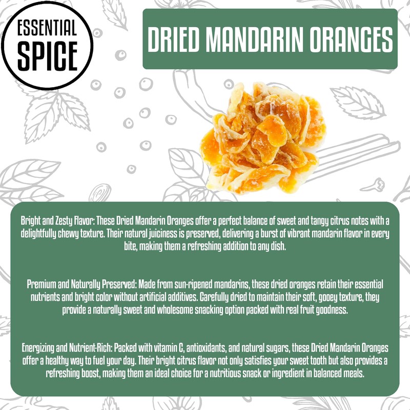 Essential Spice Dried Mandarin Orange Slice, 5 Lb – Soft