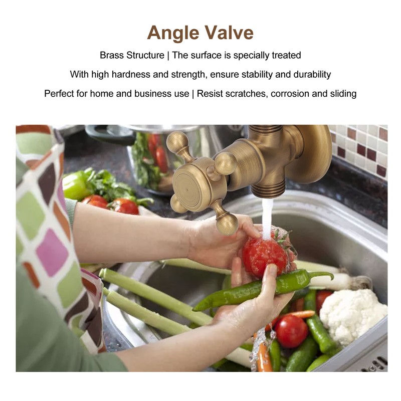 Angle Valve Vintage Style Brass High Hardness Good Sealing Cold