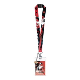 Monogram DC COMIC HARLEY QUINN Lanyard with Card Holder ID Badge Holder Zip Reel